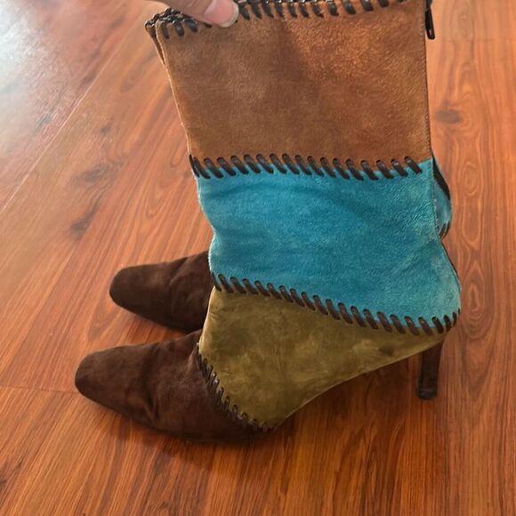 Salvador Ferragamo multicolor suede boots 7.5 - Picture 6 of 9